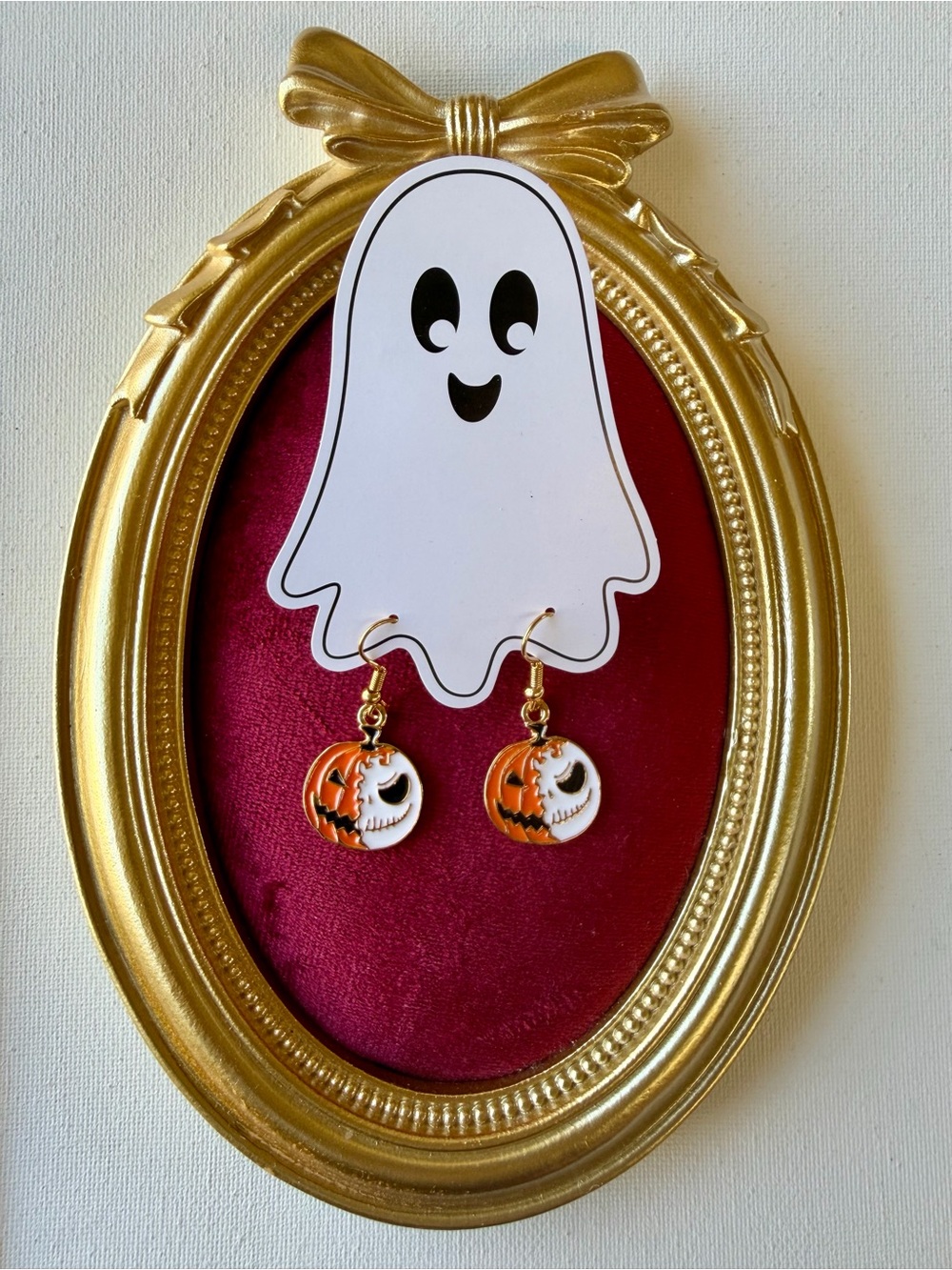 NEW Jack Skellington The Pumpkin King Halloween Earrings - Orange & Gold-Tone🎃♥️
